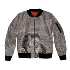 New Zealand Mother's Day Sleeve Zip Bomber Jacket Maori Mo Toku Mama Silver Fern