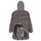 New Zealand Mother's Day Wearable Blanket Hoodie Maori Mo Toku Mama Silver Fern