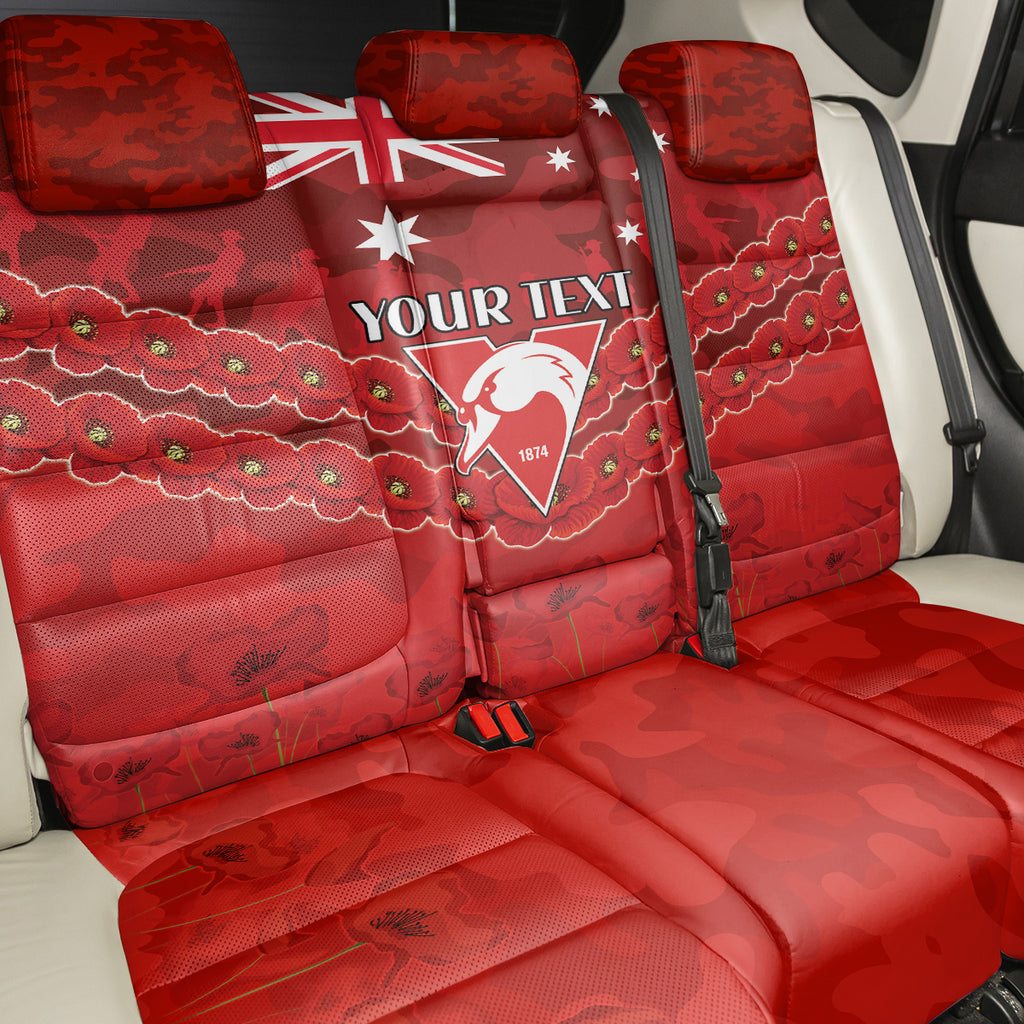 Custom Swans Football Back Car Seat Cover ANZAC Lest We Forget