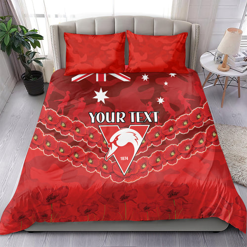 Custom Swans Football Bedding Set ANZAC Lest We Forget