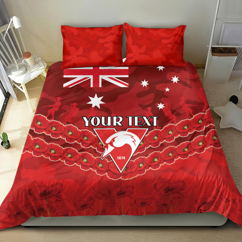 Custom Swans Football Bedding Set ANZAC Lest We Forget