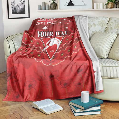 Custom Swans Football Blanket ANZAC Lest We Forget