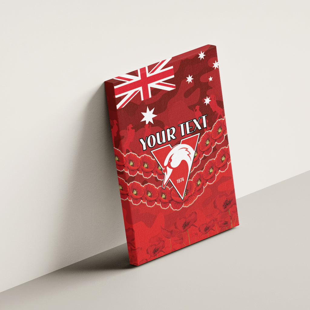 Custom Swans Football Canvas Wall Art ANZAC Lest We Forget