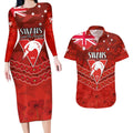 Custom Swans Football Couples Matching Long Sleeve Bodycon Dress and Hawaiian Shirt ANZAC Lest We Forget
