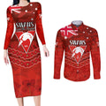 Custom Swans Football Couples Matching Long Sleeve Bodycon Dress and Long Sleeve Button Shirt ANZAC Lest We Forget