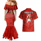 Custom Swans Football Couples Matching Mermaid Dress and Hawaiian Shirt ANZAC Lest We Forget