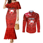 Custom Swans Football Couples Matching Mermaid Dress and Long Sleeve Button Shirt ANZAC Lest We Forget