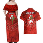 Custom Swans Football Couples Matching Off Shoulder Maxi Dress and Hawaiian Shirt ANZAC Lest We Forget