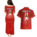 Custom Swans Football Couples Matching Puletasi and Hawaiian Shirt ANZAC Lest We Forget