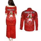 Custom Swans Football Couples Matching Puletasi and Long Sleeve Button Shirt ANZAC Lest We Forget