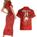 Custom Swans Football Couples Matching Short Sleeve Bodycon Dress and Hawaiian Shirt ANZAC Lest We Forget