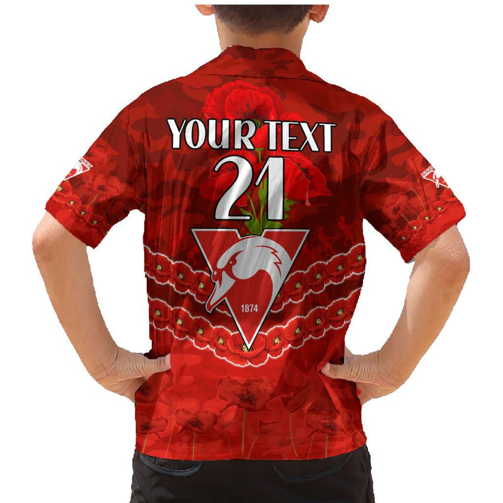 Custom Swans Football Family Matching Mermaid Dress and Hawaiian Shirt ANZAC Lest We Forget