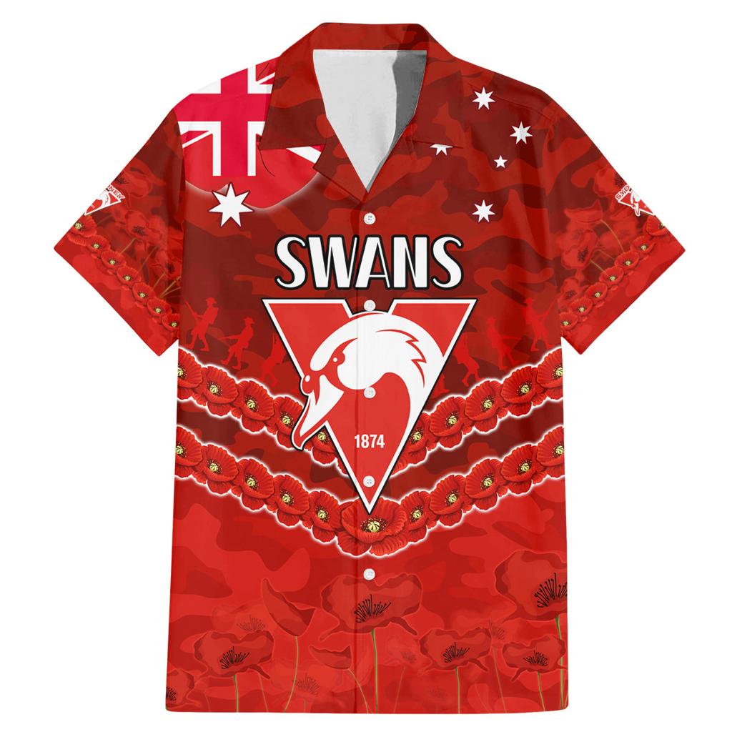Custom Swans Football Family Matching Mermaid Dress and Hawaiian Shirt ANZAC Lest We Forget