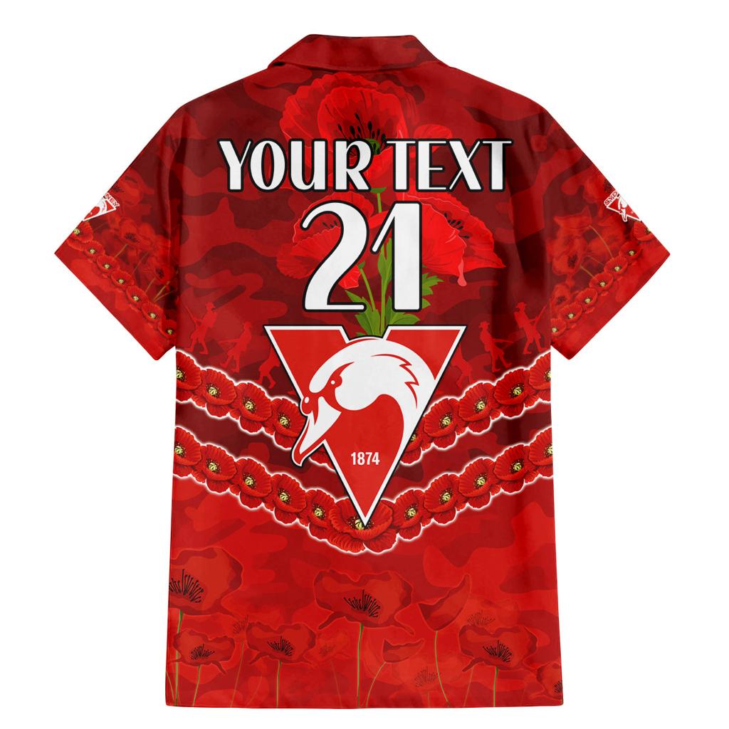 Custom Swans Football Family Matching Mermaid Dress and Hawaiian Shirt ANZAC Lest We Forget