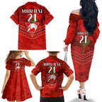 Custom Swans Football Family Matching Off The Shoulder Long Sleeve Dress and Hawaiian Shirt ANZAC Lest We Forget