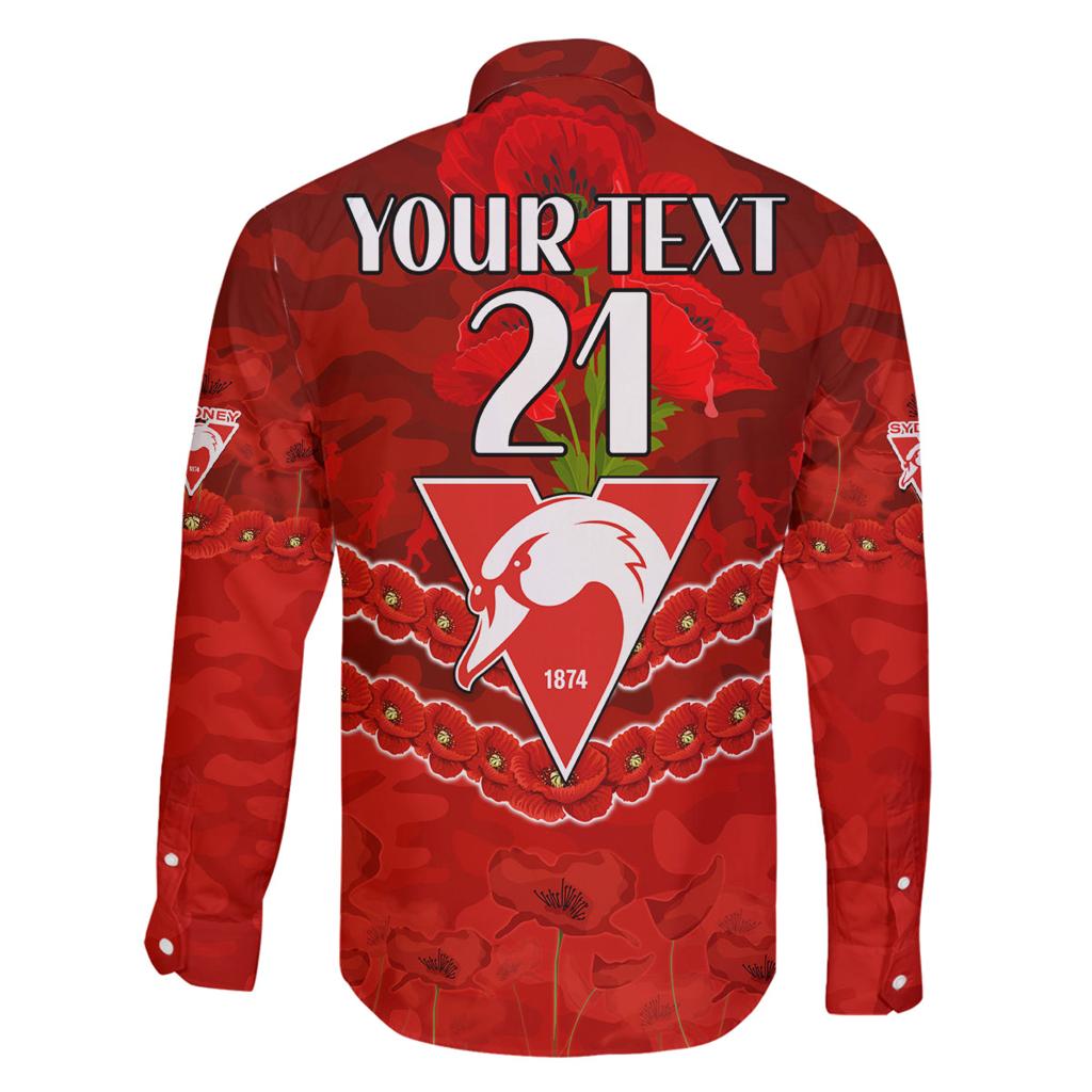 Custom Swans Football Family Matching Off The Shoulder Long Sleeve Dress and Hawaiian Shirt ANZAC Lest We Forget