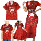 Custom Swans Football Family Matching Short Sleeve Bodycon Dress and Hawaiian Shirt ANZAC Lest We Forget