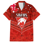 Custom Swans Football Family Matching Summer Maxi Dress and Hawaiian Shirt ANZAC Lest We Forget