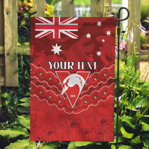 Custom Swans Football Garden Flag ANZAC Lest We Forget