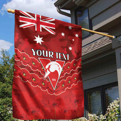 Custom Swans Football Garden Flag ANZAC Lest We Forget