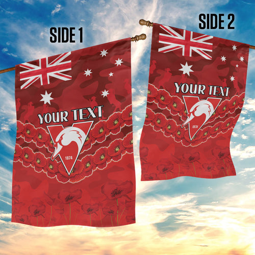 Custom Swans Football Garden Flag ANZAC Lest We Forget