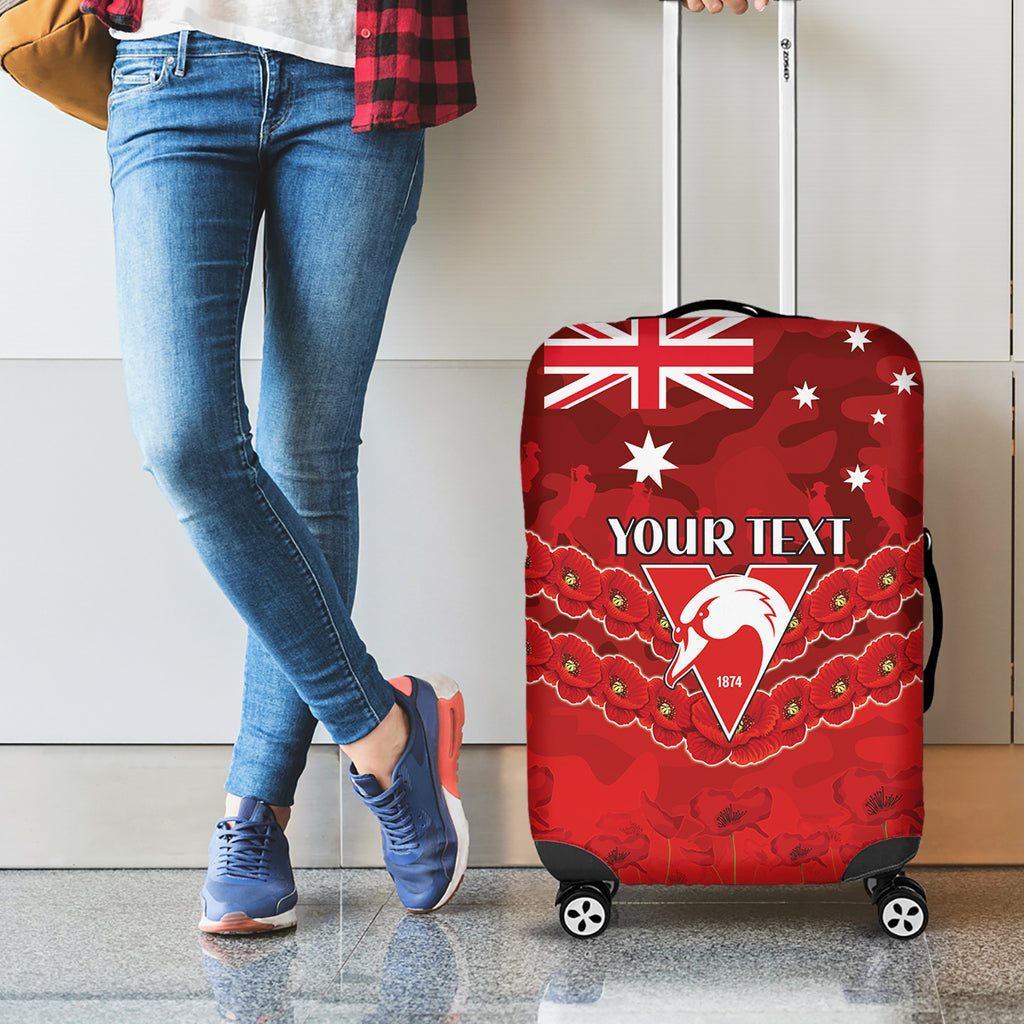 Custom Swans Football Luggage Cover ANZAC Lest We Forget