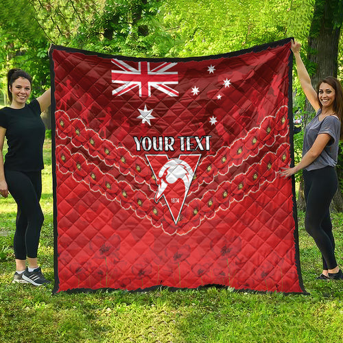 Custom Swans Football Quilt ANZAC Lest We Forget