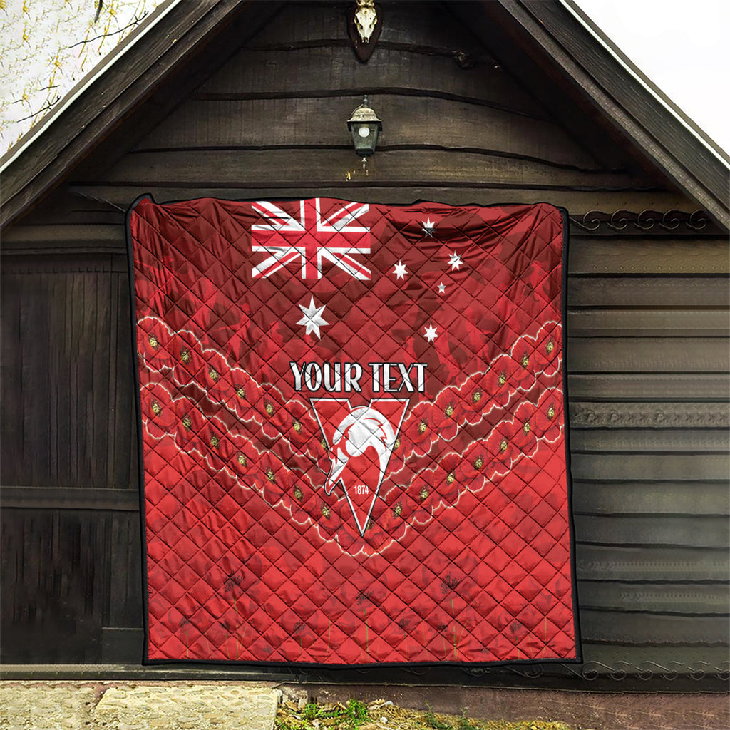 Custom Swans Football Quilt ANZAC Lest We Forget