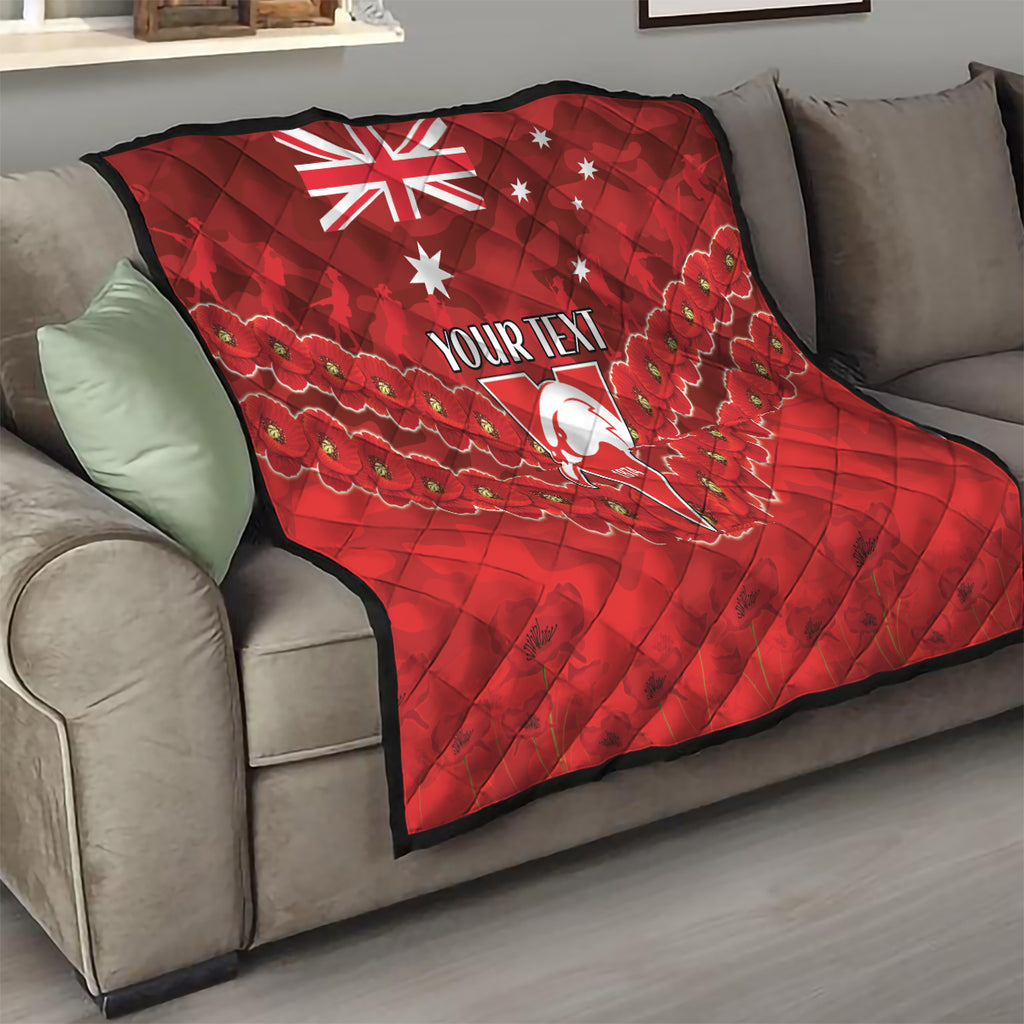 Custom Swans Football Quilt ANZAC Lest We Forget