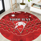 Custom Swans Football Round Carpet ANZAC Lest We Forget