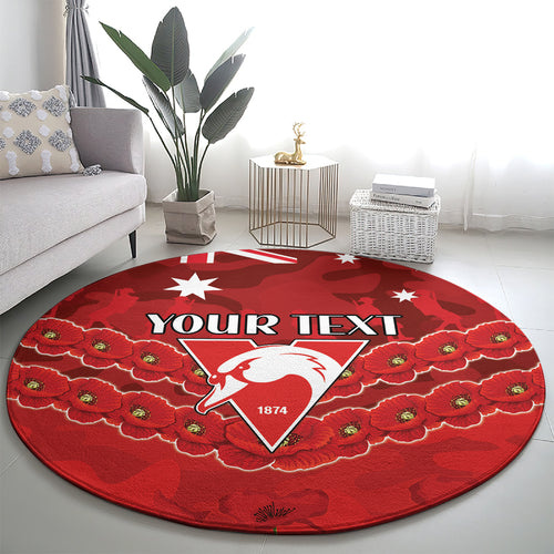 Custom Swans Football Round Carpet ANZAC Lest We Forget
