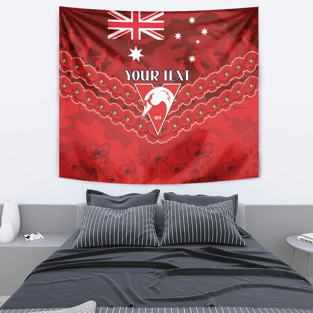 Custom Swans Football Tapestry ANZAC Lest We Forget