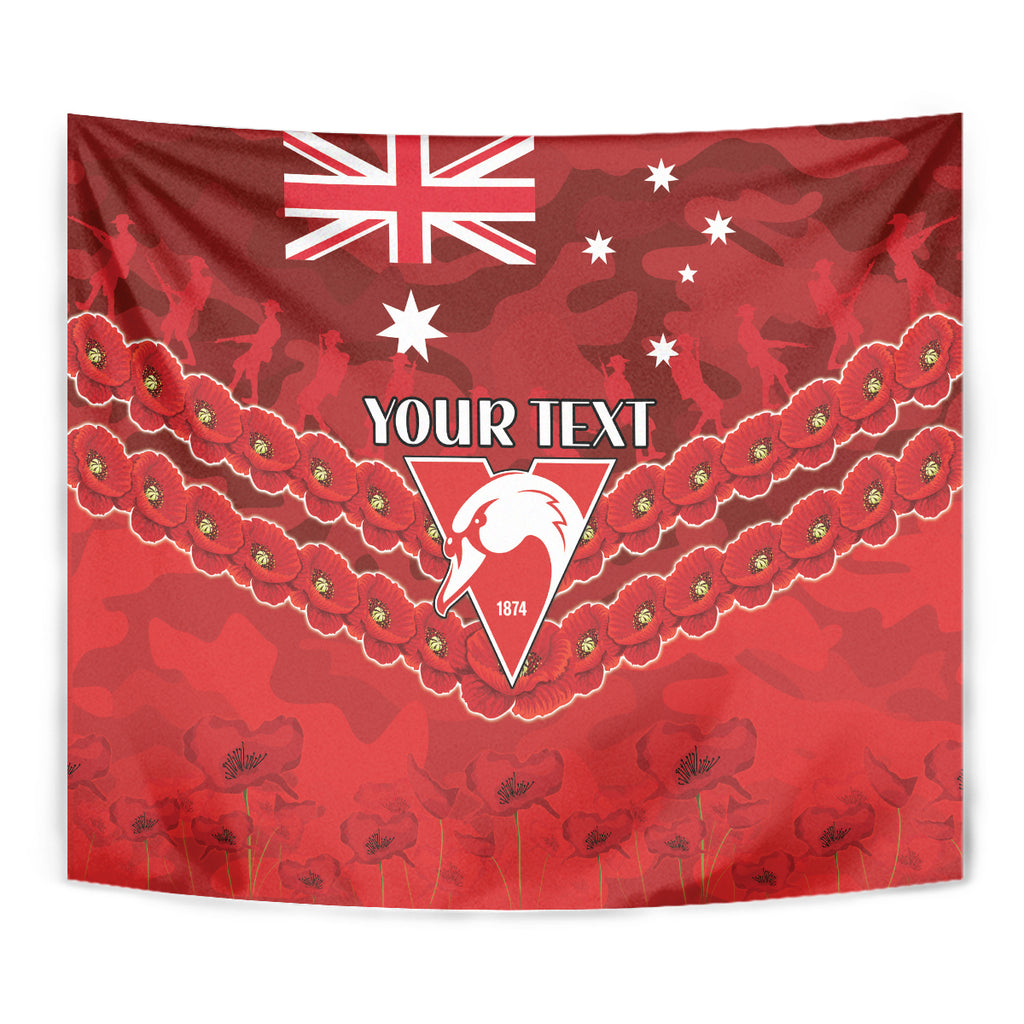 Custom Swans Football Tapestry ANZAC Lest We Forget