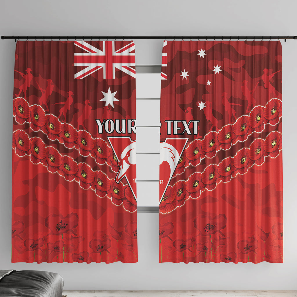 Custom Swans Football Window Curtain ANZAC Lest We Forget