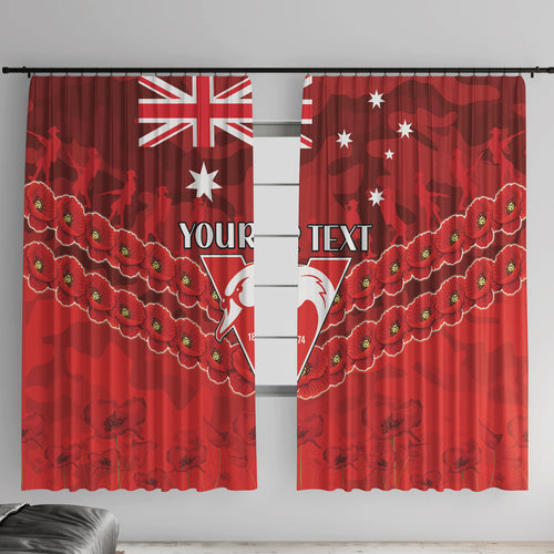 Custom Swans Football Window Curtain ANZAC Lest We Forget