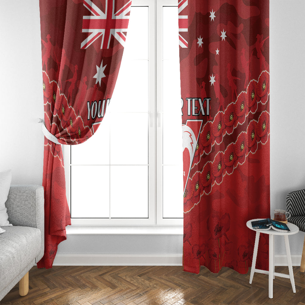 Custom Swans Football Window Curtain ANZAC Lest We Forget