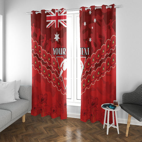 Custom Swans Football Window Curtain ANZAC Lest We Forget