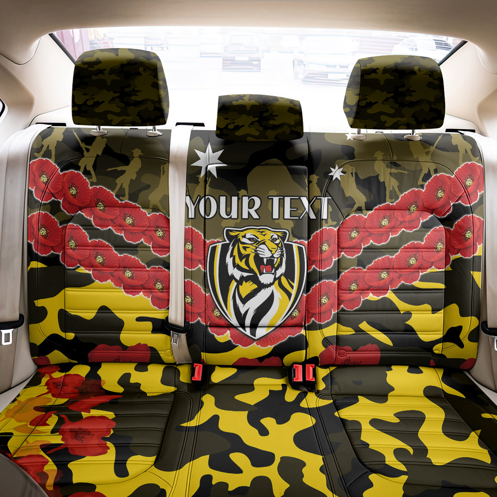 Custom Richmond Tigers Football Back Car Seat Cover ANZAC Lest We Forget