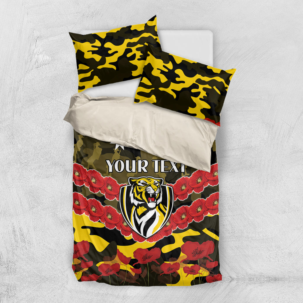 Custom Richmond Tigers Football Bedding Set ANZAC Lest We Forget