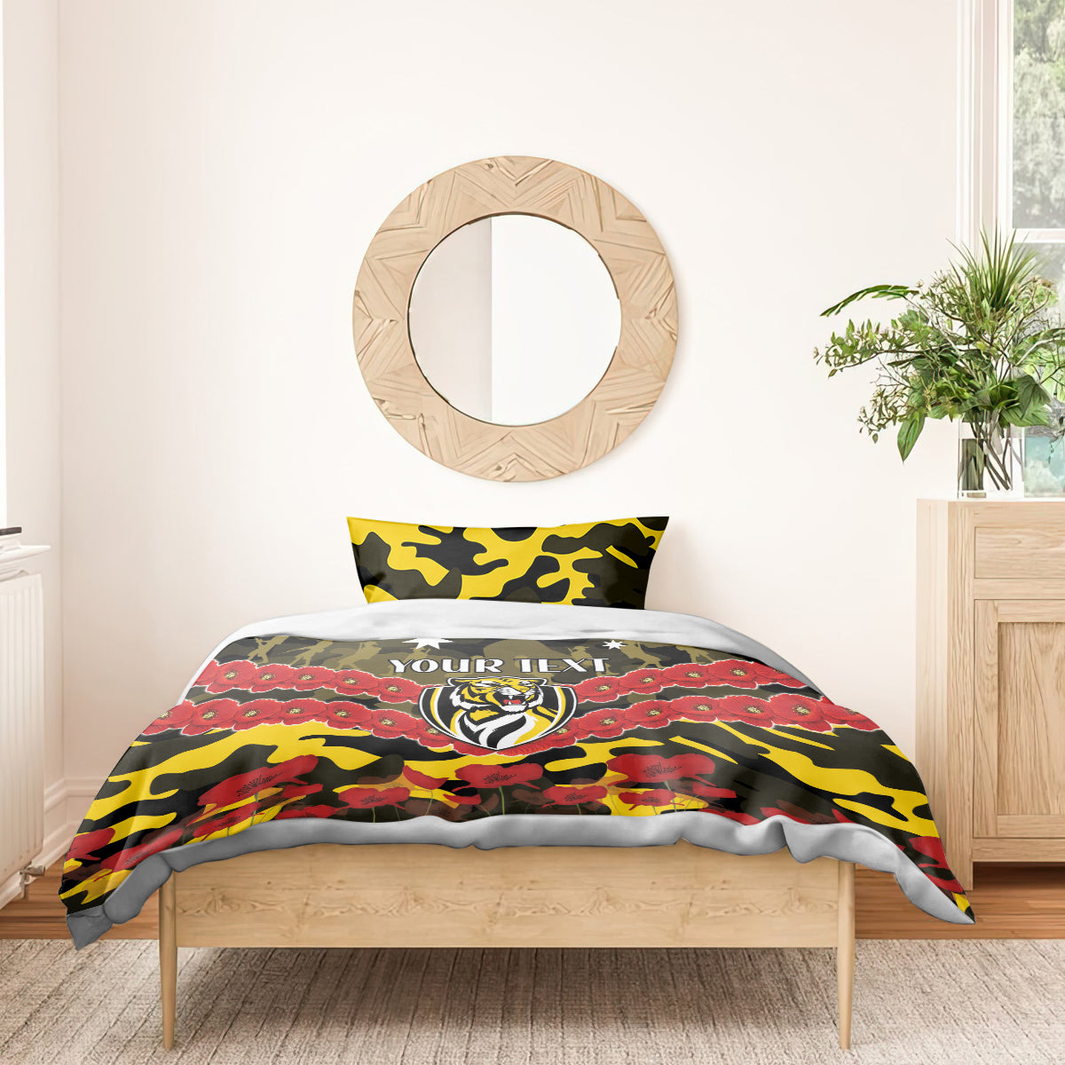 Custom Richmond Tigers Football Bedding Set ANZAC Lest We Forget