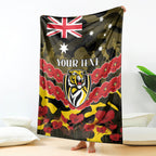Custom Richmond Tigers Football Blanket ANZAC Lest We Forget