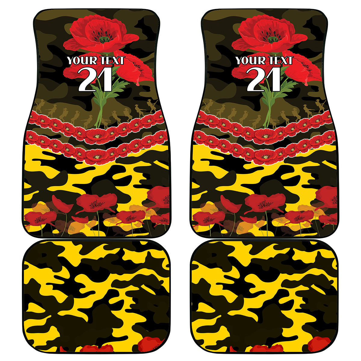 Custom Richmond Tigers Football Car Mats ANZAC Lest We Forget