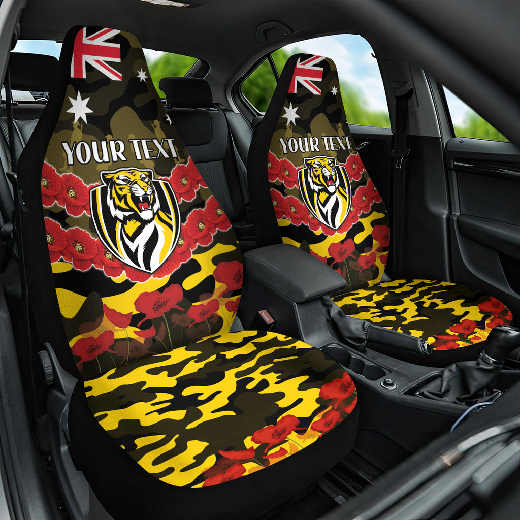 Custom Richmond Tigers Football Car Seat Cover ANZAC Lest We Forget