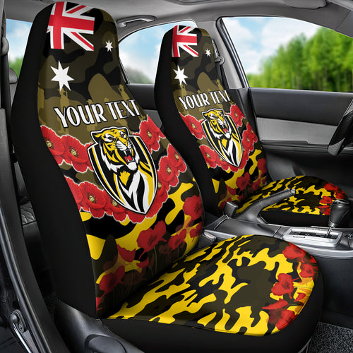 Custom Richmond Tigers Football Car Seat Cover ANZAC Lest We Forget