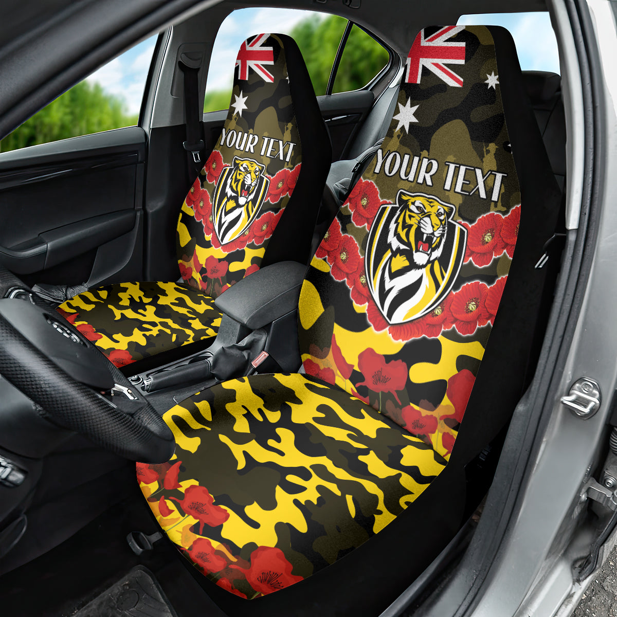 Custom Richmond Tigers Football Car Seat Cover ANZAC Lest We Forget