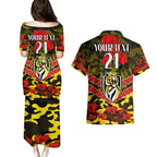 Custom Richmond Tigers Football Couples Matching Puletasi and Hawaiian Shirt ANZAC Lest We Forget