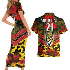 Custom Richmond Tigers Football Couples Matching Short Sleeve Bodycon Dress and Hawaiian Shirt ANZAC Lest We Forget