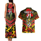 Custom Richmond Tigers Football Couples Matching Tank Maxi Dress and Hawaiian Shirt ANZAC Lest We Forget