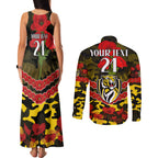 Custom Richmond Tigers Football Couples Matching Tank Maxi Dress and Long Sleeve Button Shirt ANZAC Lest We Forget