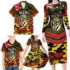 Custom Richmond Tigers Football Family Matching Long Sleeve Bodycon Dress and Hawaiian Shirt ANZAC Lest We Forget